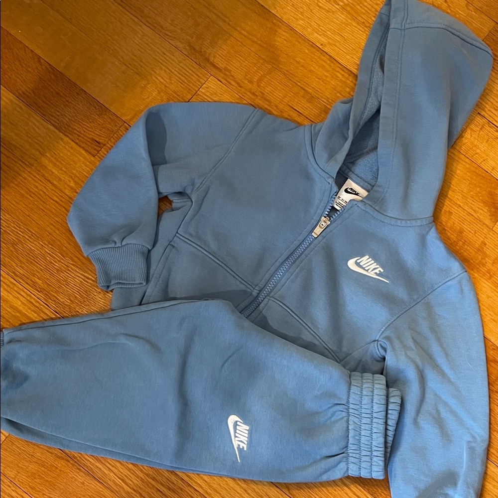 Nike Kids Light Blue Hoodie & Joggers Set - Youth Zip Sweatshirt and Sweatpants